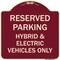 Signmission For Electrical Cars Reserved Parking Hybrid & Electric Vehicles Alum Sign, 18" x 18", BU-1818-23947 A-DES-BU-1818-23947 - alternate 1